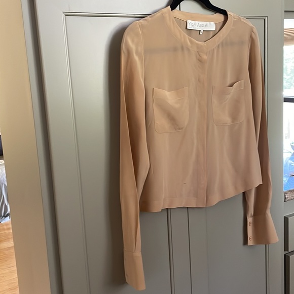 Yigal Azrouel Silk Beige Blouse - Picture 6 of 8